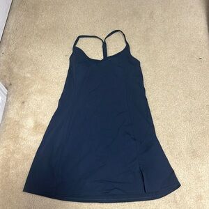 Navy tennis dress with slit.